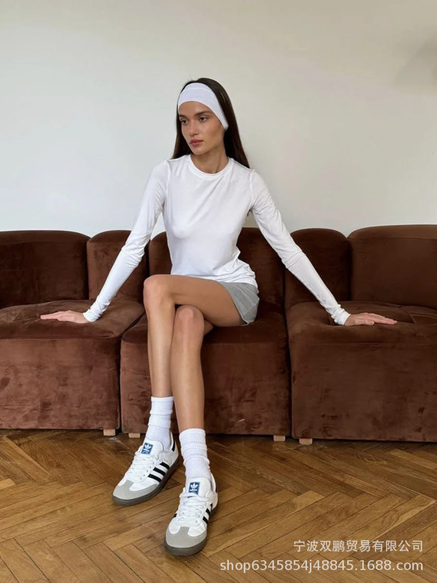 Athvotar Athvotar New Model Knitted Long-Sleeved Women Hot To Sell The Basic Solid Color Bottom T-Shirt