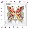 Red Butterfly DIY Partial Drill Special Shape Diamond Painting Kit 30x30cm