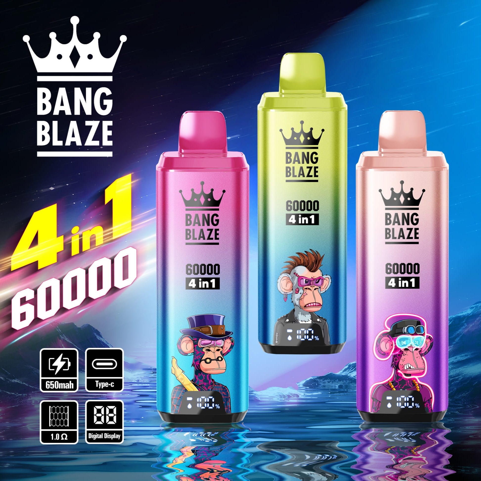 BANG BLAZE 4IN1 60000Puffs Disposable Vape Wholesale