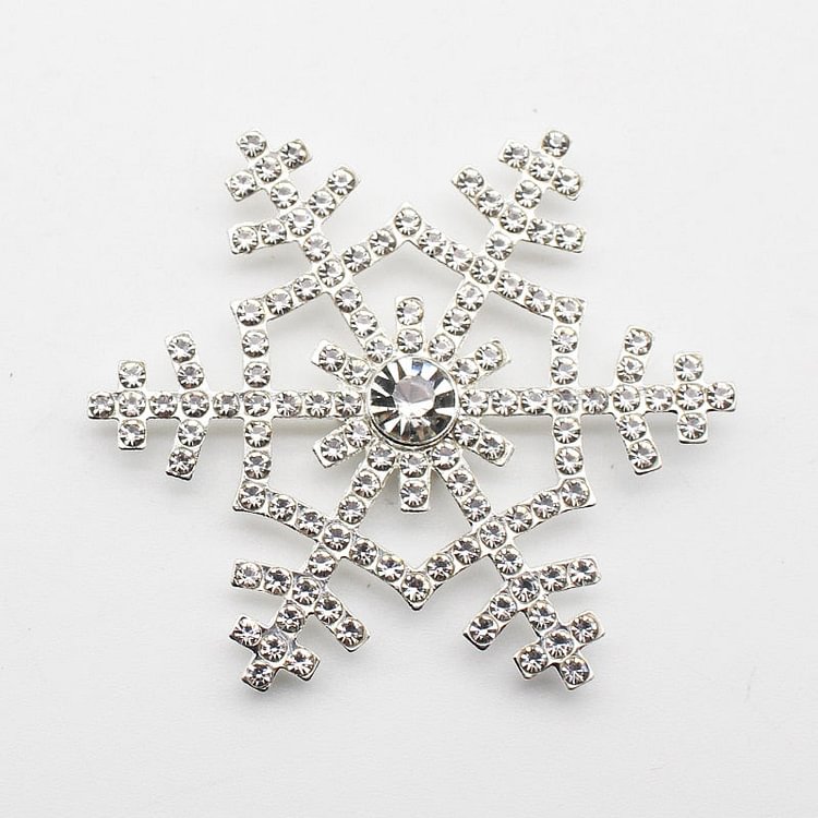 4 Pcs/Shiny Christmas Snowflake Rhinestone Button DIY