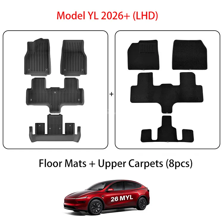 Model YL 6-Seater 2026+ All-Weather TPE Floor Mats & Cargo Liners Set | Teslasy