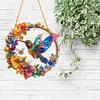 Crystal Diamond Painting Window Hanger Hummingbird Wreath 9.45x9.45in