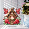 DIY Butterfly Rose Cottage Acrylic Special Shape Diamond Painting Desktop Ornaments