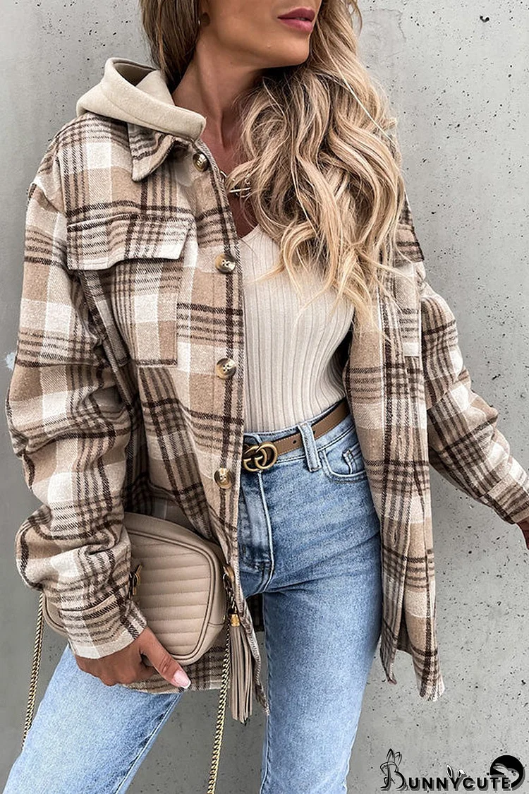 Street Style Chic Plaid Hooded Coat