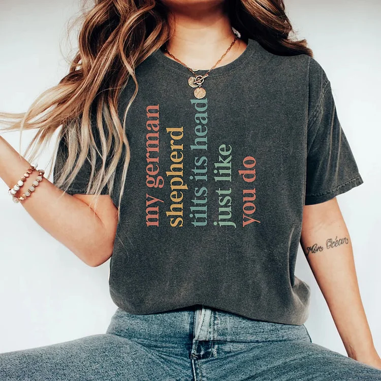 Simpfit Baumwoll-T-Shirt mit Aufdruck „Mein Deutscher Schäferhund“