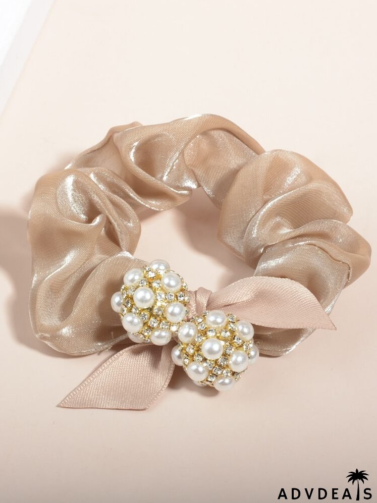 Faux Pearl Decor Hair Tie