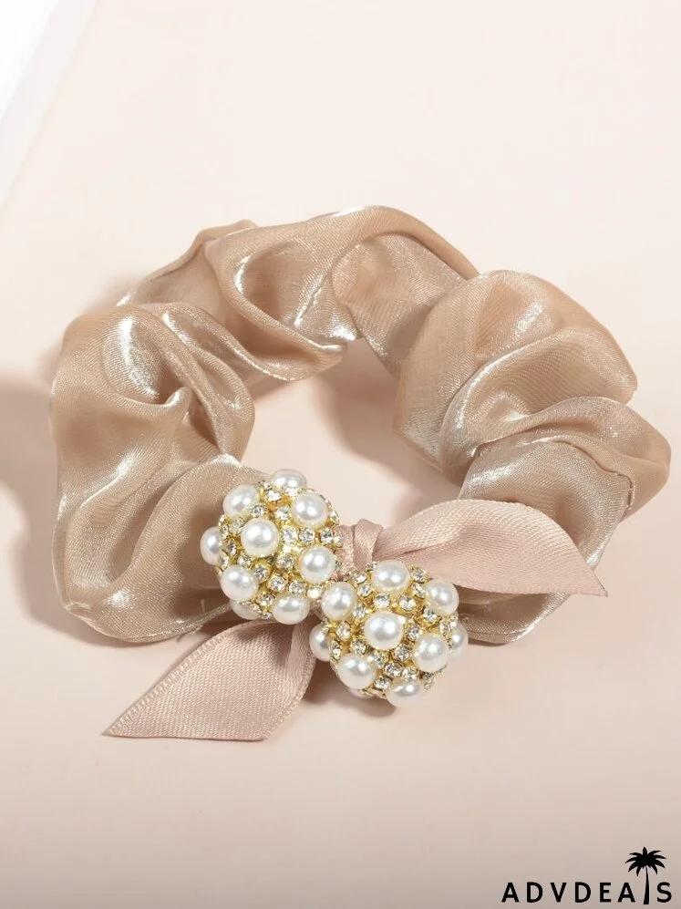 Faux Pearl Decor Hair Tie