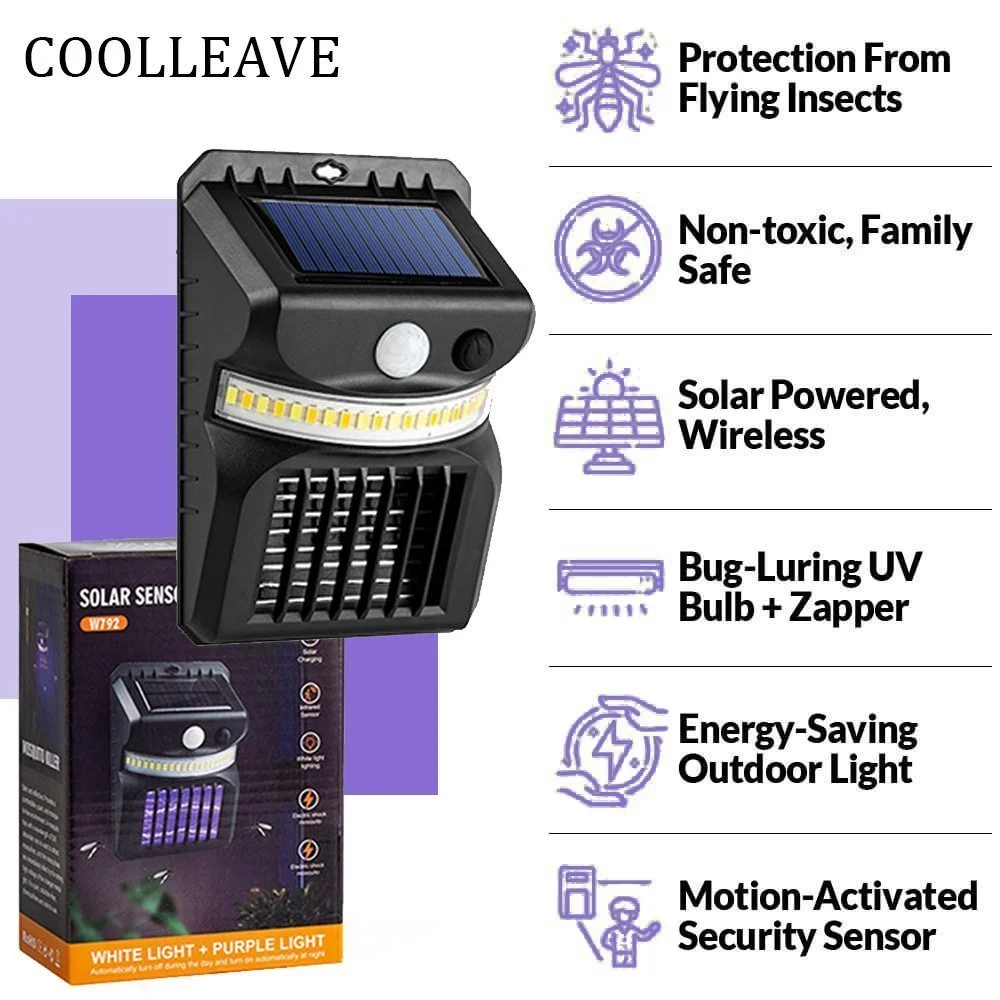 🔥Mosquito killer + lighting 2 in 1🔥Upgraded solar anti-mosquito wall lamp