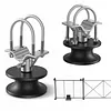[US Local Warehouse] Pack of 4 Nylon Sliding Gate Rollers w/H-Shaped Wheel Groove Mini Nylon Track Wheel Roller Cantilevered Rail Fence Kit Sliding Hardware Kit for 4in Square Post 2in Fence Frame