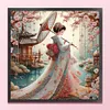 Japanese Beauty-11CT Stamped Cross Stitch 50*50cm/19.69*19.69in
