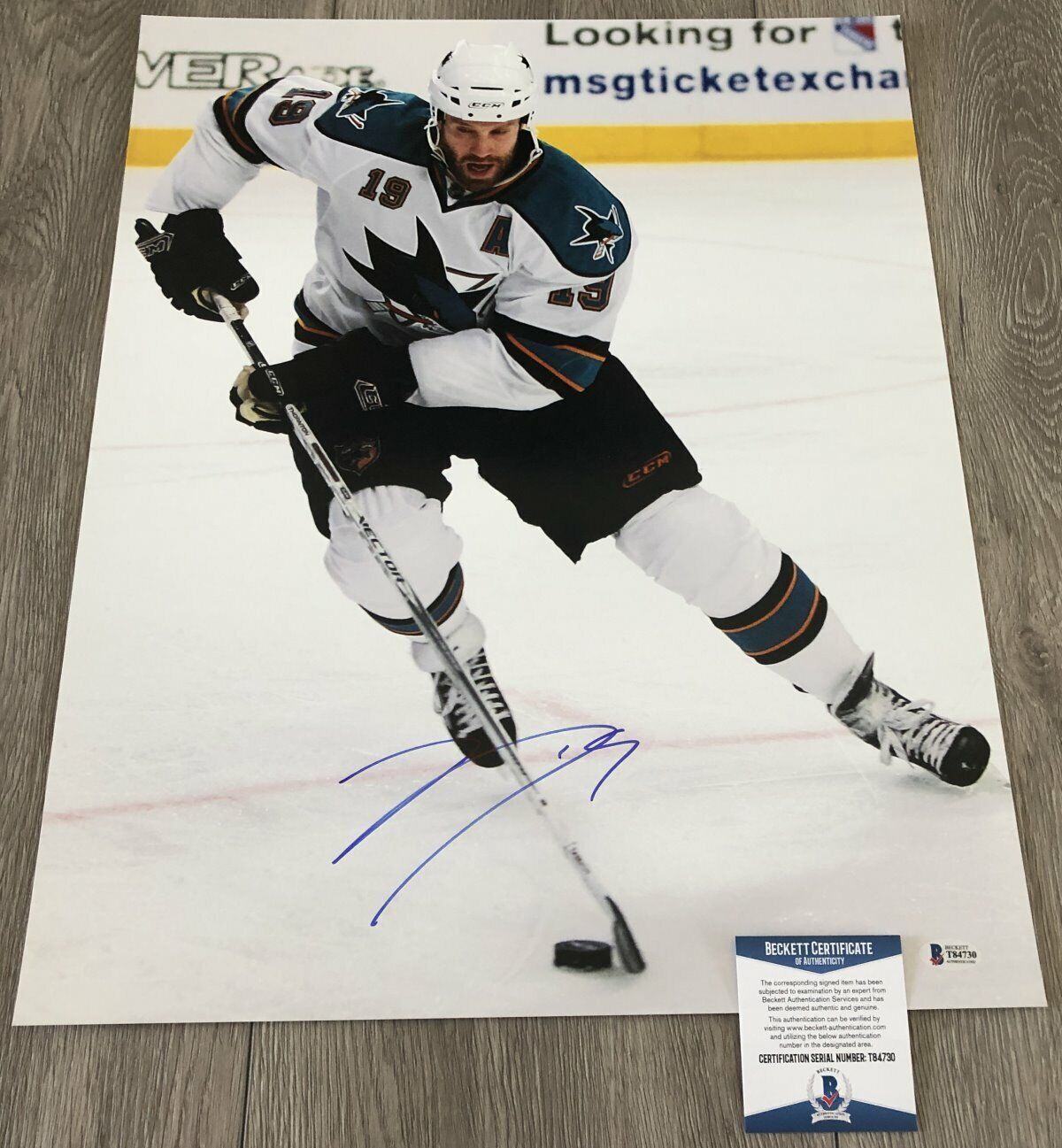 JOE THORNTON SIGNED AUTOGRAPH SAN JOSE SHARKS 16x20 Photo Poster painting w/ BECKETT BAS COA