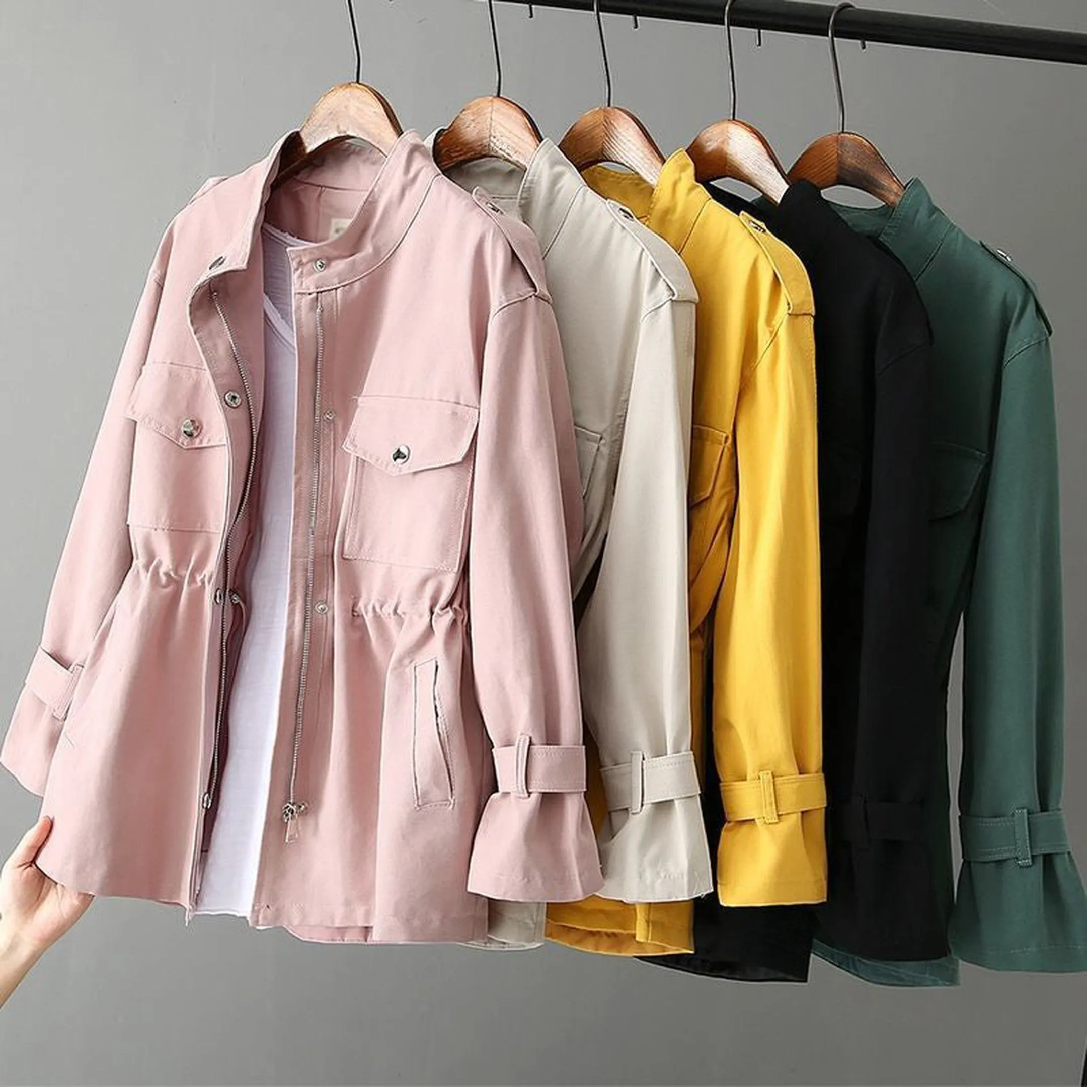 Women's Water-Resistant Utility Jacket &ndash; Cinched Waist Design