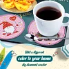 8PCS DIY Diamond Painting Art Acrylic Coaster Kit (Pink Gnome)