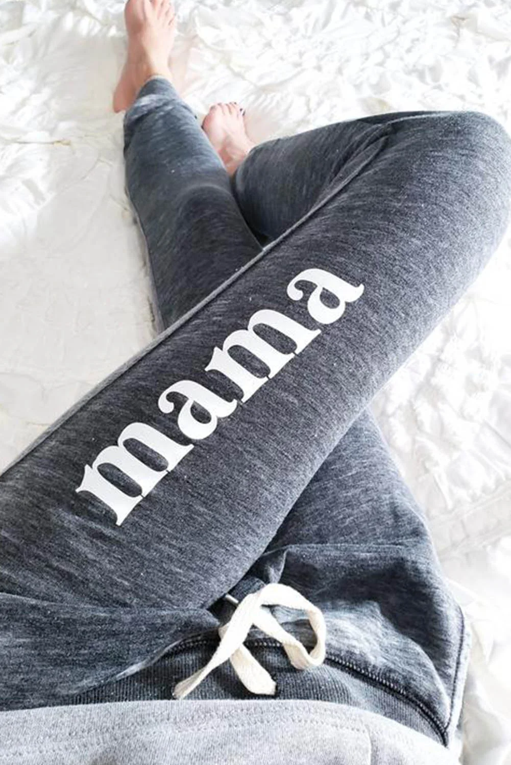 Mama Letter Print Drawstring High Waist Jogger Pants | IFYHOME