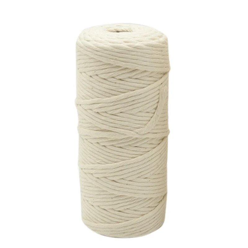 3mm 4mm Macrame Rope Twisted String Cotton Cord For Handmade Natural Beige Rope DIY Home Wedding Accessories Gift