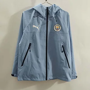 2025/2026 Manchester City Windbreaker Blue Football Shirt 1:1 Thai Quality