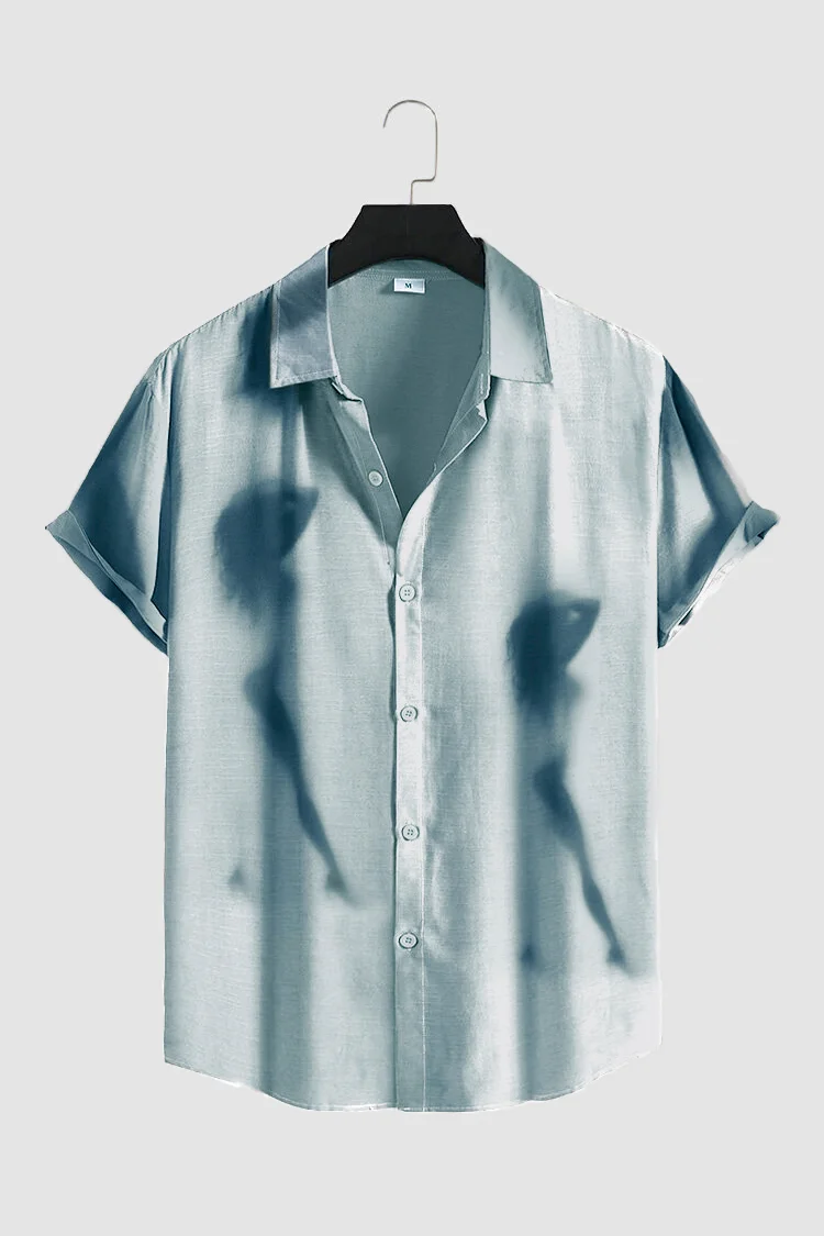 Tiboyz Light Blue Abstract Beauty Short Sleeve Shirt