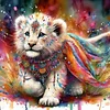 Diamond Painting-DIY Full Round Drill Indian Style Lion(40*40CM)