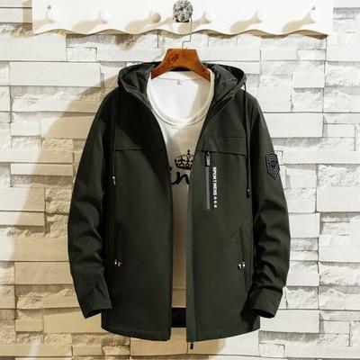 Jacket men hooded Korean fashion casual streetwear homme clothings ourterwear plus size jackets