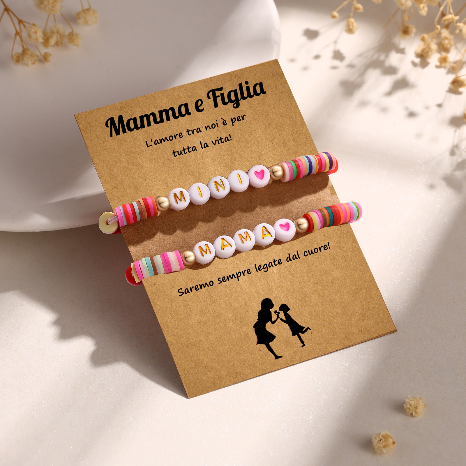Mama e mini-2PCS Braccialetto colorato regolabile regalo per mamma e figlia