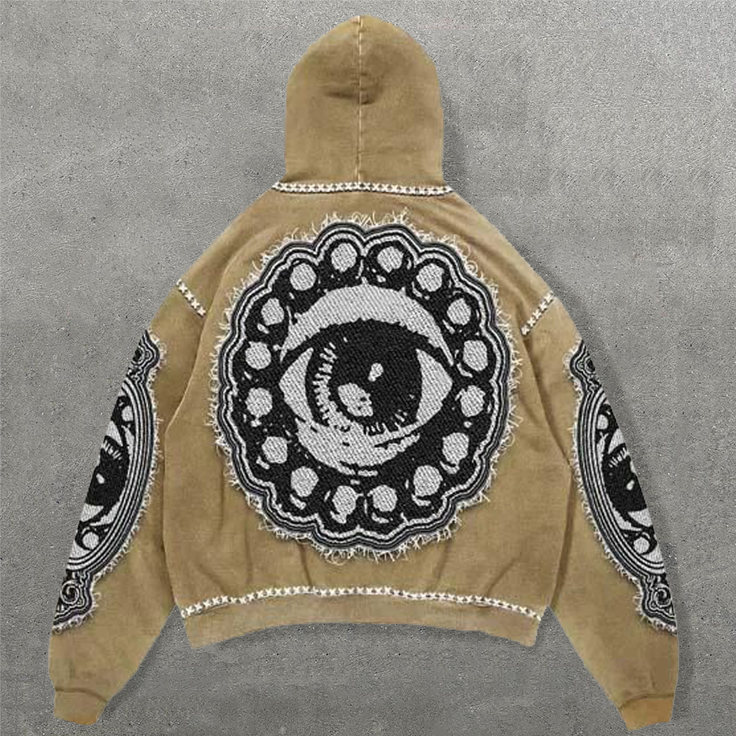 Eyes Faux Decal Print Long Sleeve Hoodies