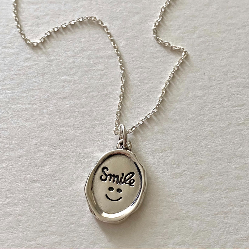 925 Sterling Silver Minimalist Smile Silver Necklaces
