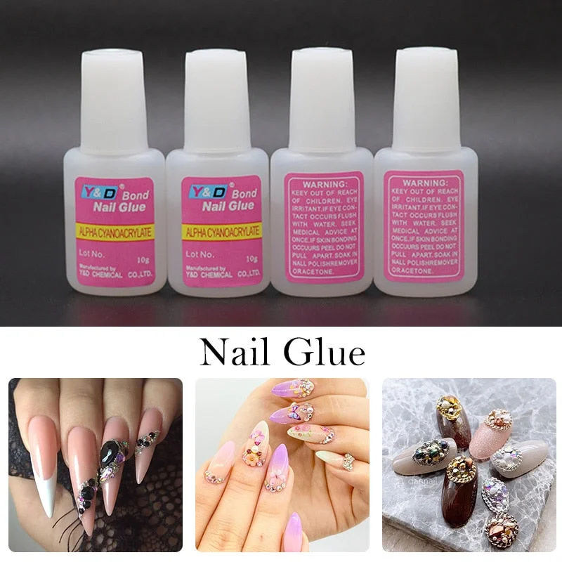 10g Fast Drying Nail Glue for False Nails Glitter Acrylic Nail Rhinestone Decoration Extension Glue Adhensive Nail Care Tool-Nail Inspo