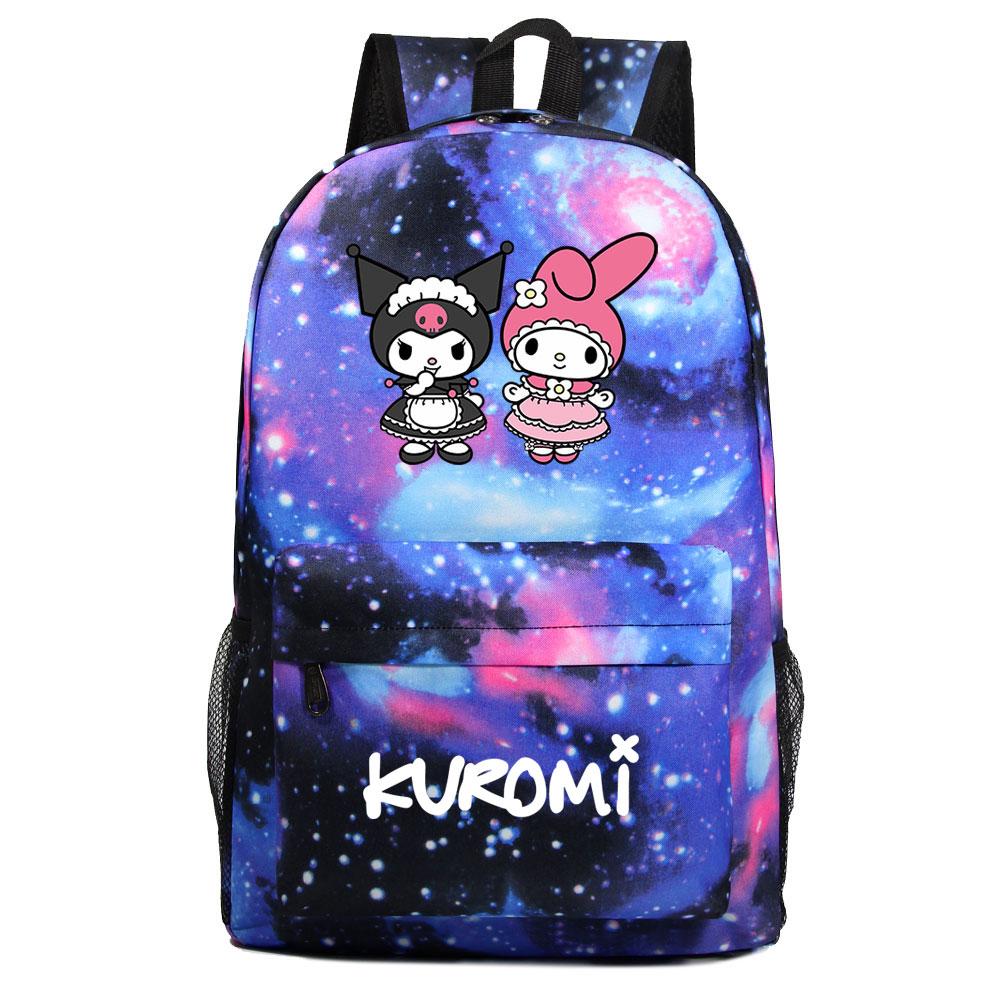 Mayoulove Kuromi Backpack Adjustable Size Lightweight Design For School Use-Mayoulove