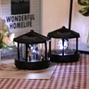 Solar Power LED Light Rotating Lighthouse Landscape Lamp Garden Decoration