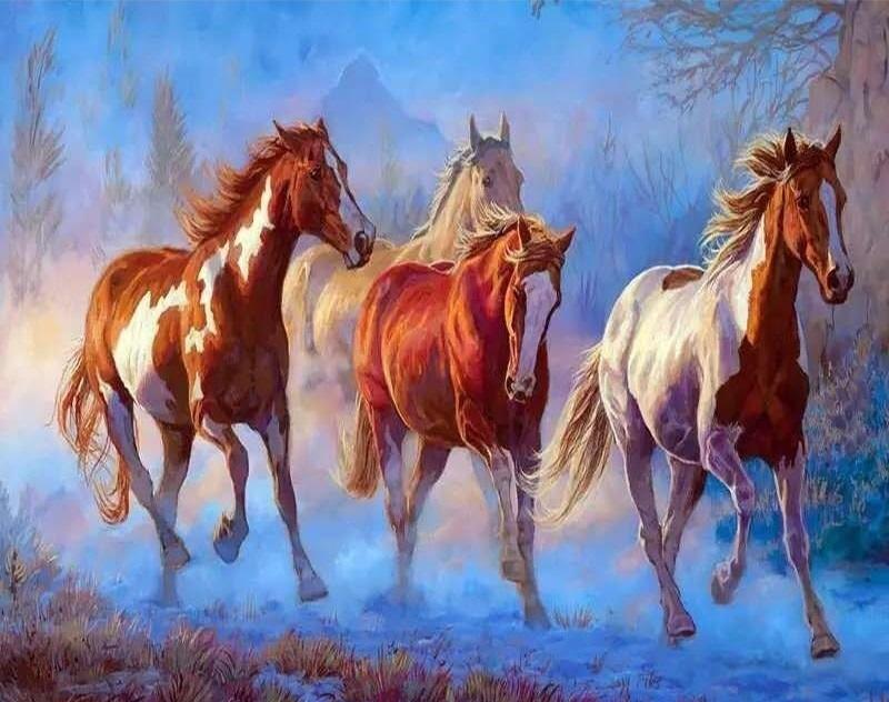 

Horses Painting – Paint By Numbers - 40*50CM, 501 Original