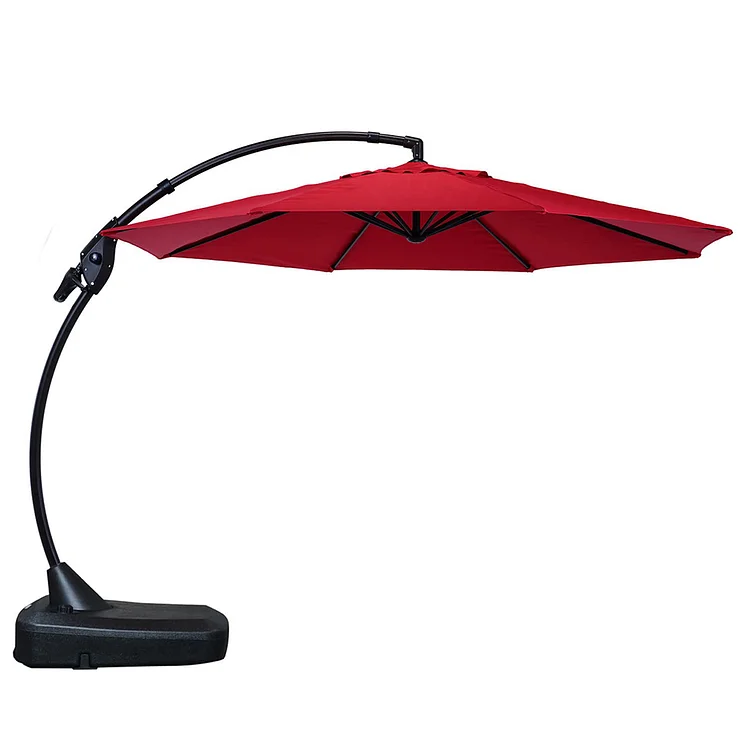 GRAND PATIO 11 FT 12 FT Cantilever Patio Umbrella with Base, Round Large Offset Umbrellas for Garden Deck Pool