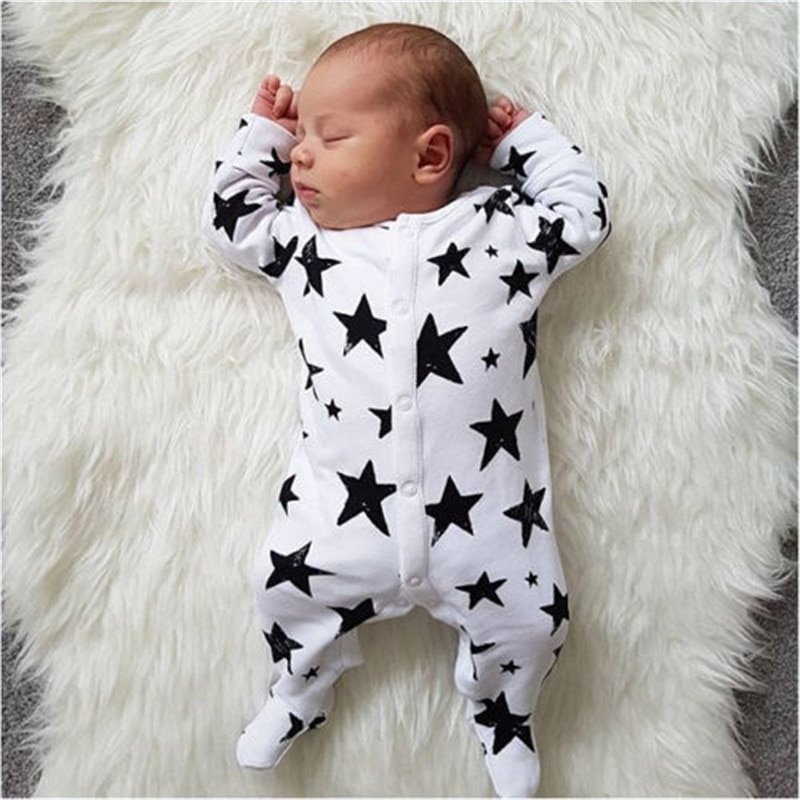 Lovely Stars Printed Baby Jumpsuit