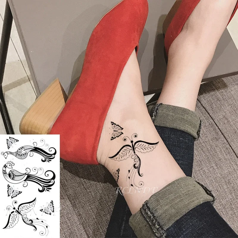 Waterproof Temporary Tattoo Sticker Flame Pattern Line Drawing Fire Element Fake Tatto Flash Tatoo Small Art for Kids Men Women