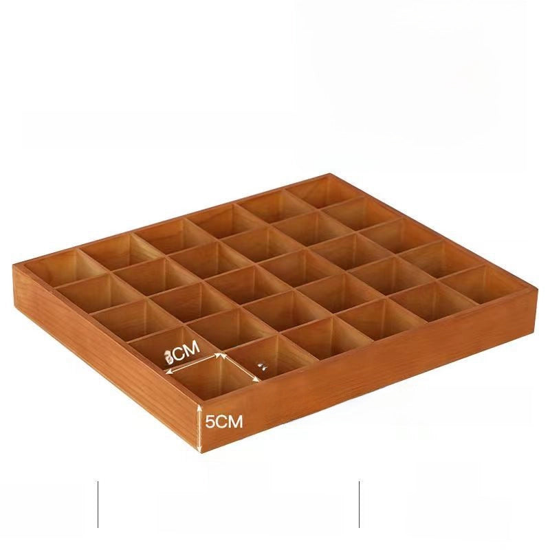 Wooden Plaid Storage Box Desktop Multi-grid Wooden Box Nuts Multi-meat Plaid Storage Box Grid Plate Stall Jiugongge