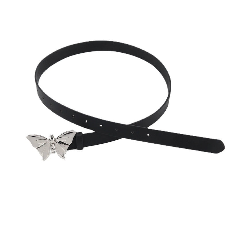 Minimalist Butterfly Pu Leather Alloy Women’s Leather Belts