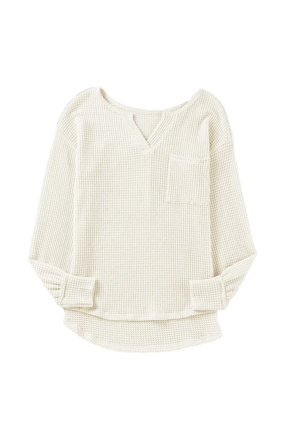 Everyday Waffle Knit Henley Top