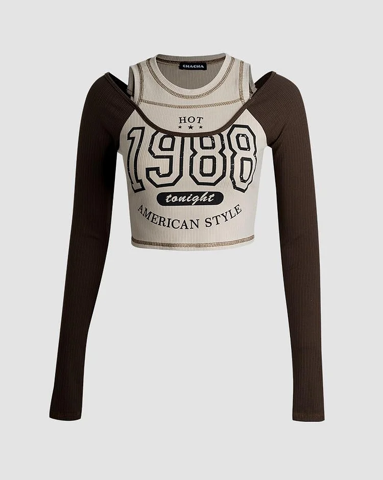 1988 American Style Raglan Cropped Top