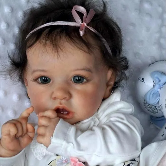  20" Lifelike Weighted Alina Newborn Baby Girl Doll Has "Heartbeat"💖 & Sound🔊 - Reborndollsshop®-Reborndollsshop®