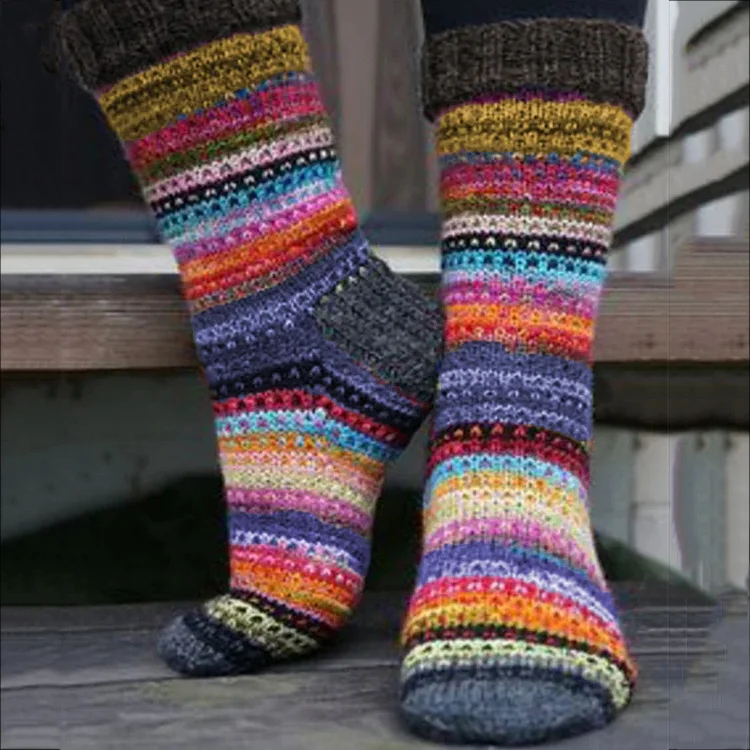 VChics Retro Rabbit Wool Ethnic Style Mid Tube Socks