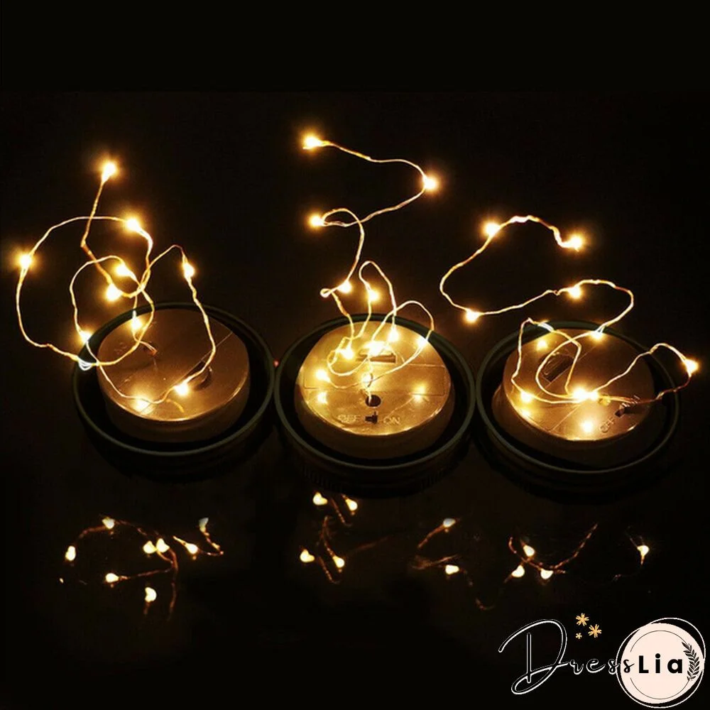 5/10/15 Pack Solar Powered Lid Lights 200cm 20 LEDs Mason Jar Solar Lights with Hangers , Indoor or Outdoor Usage for Wedding Christmas Holiday Party Decor (Jars Not Included)