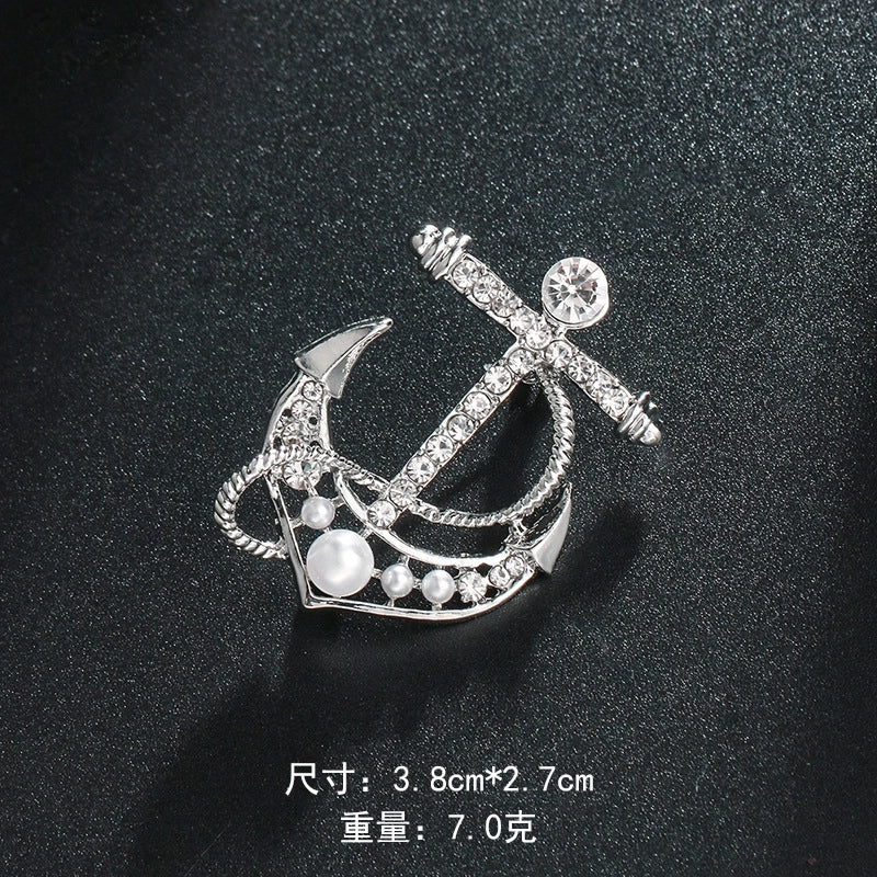 Elegant Pin Leaf Flower Butterfly Alloy Plating Inlay Rhinestones Pearl Women’S Brooches