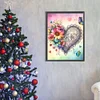 Fleurs de coeur-perce-ronde peinture diamant-30*40cm