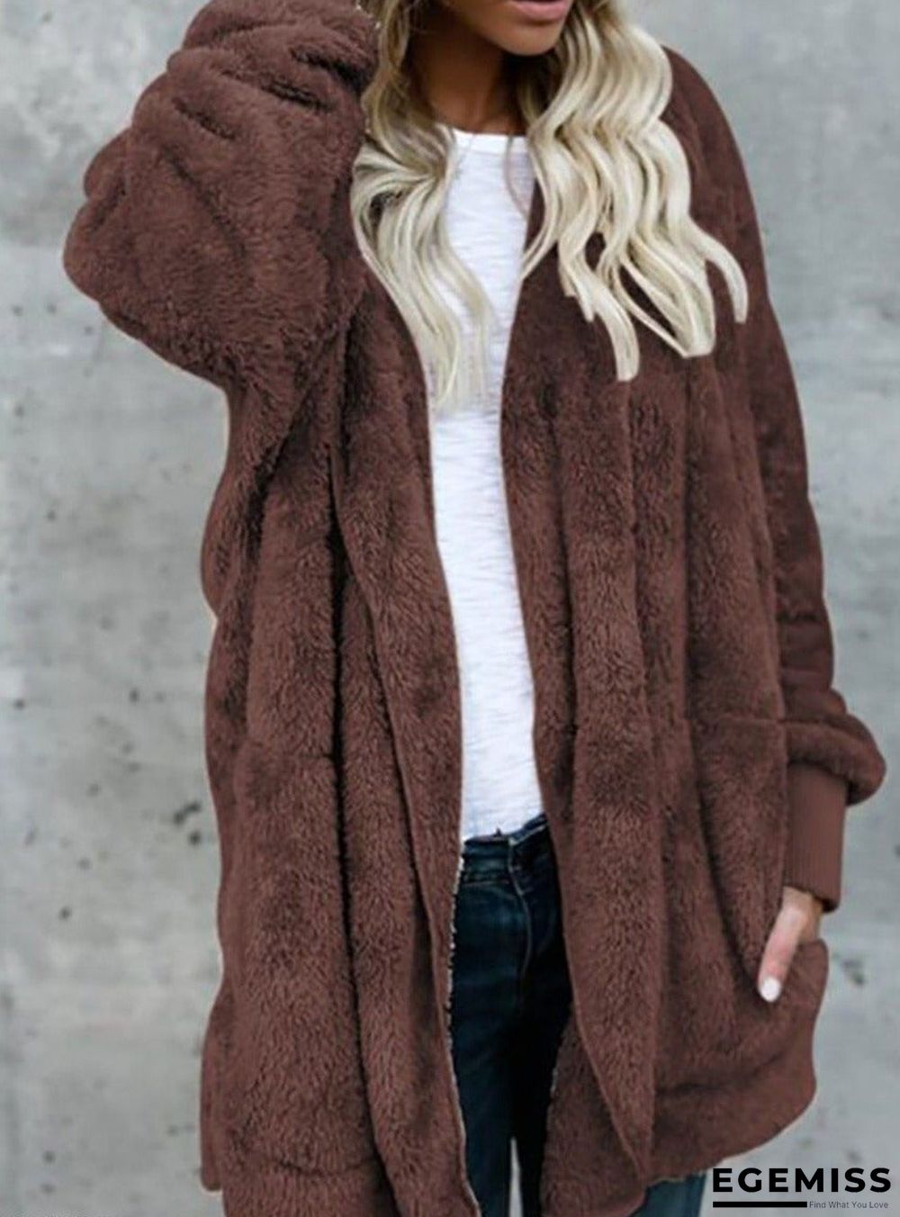 Casual Warm Plush Mid-Length Coat | EGEMISS