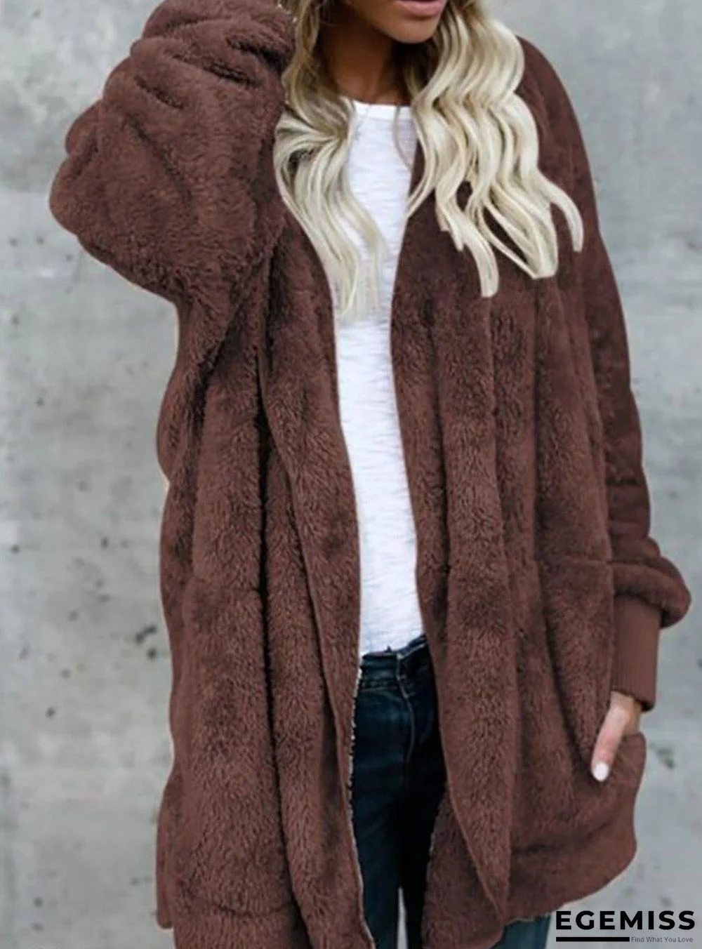 Casual Warm Plush Mid-Length Coat | EGEMISS