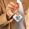 6PCS Kühe in Milchfässern doppelseitig - 5d DIY Craft Schlüsselanhänger