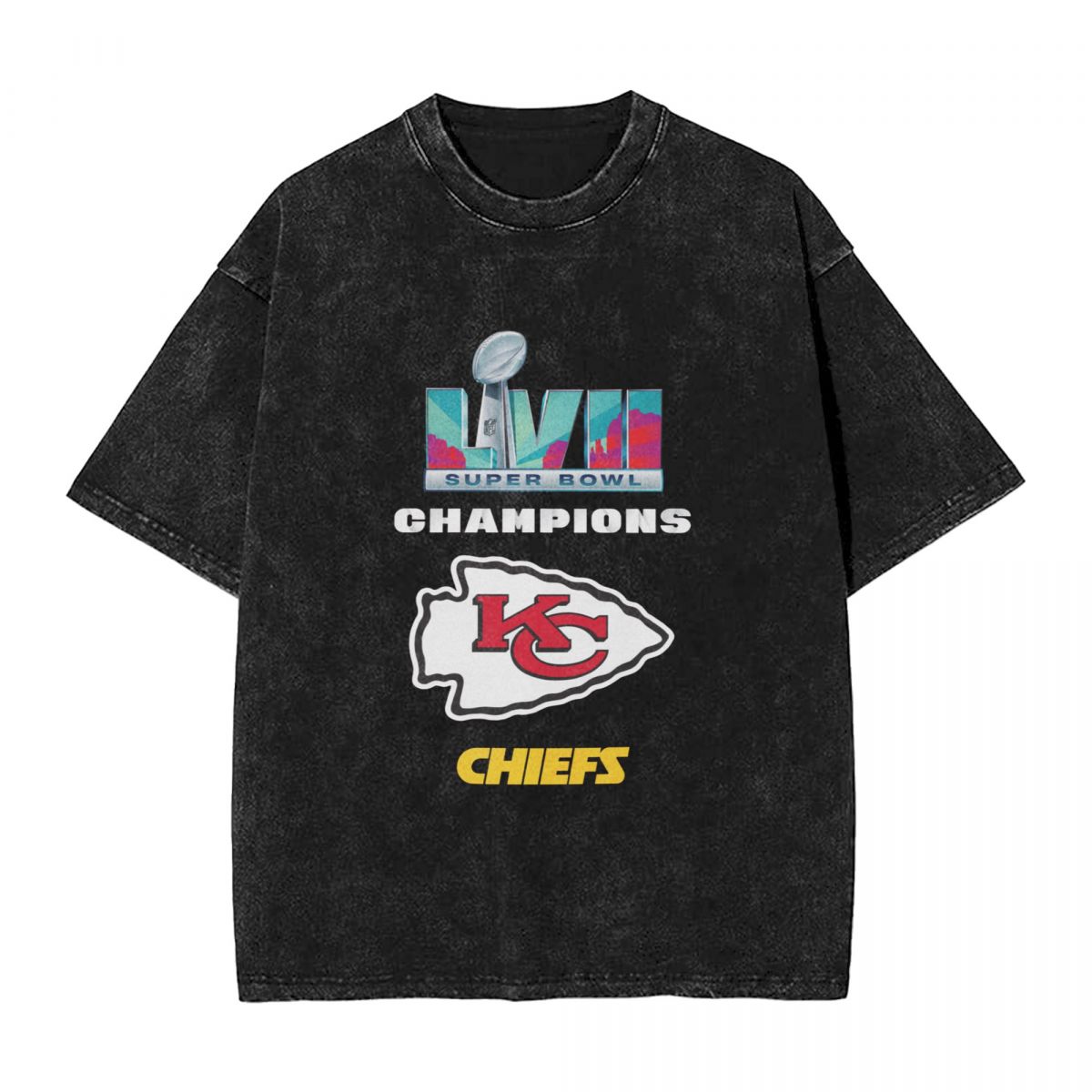 Kansas City Chiefs Super Bowl LVII Champs Vintage Oversized T-Shirt Men's