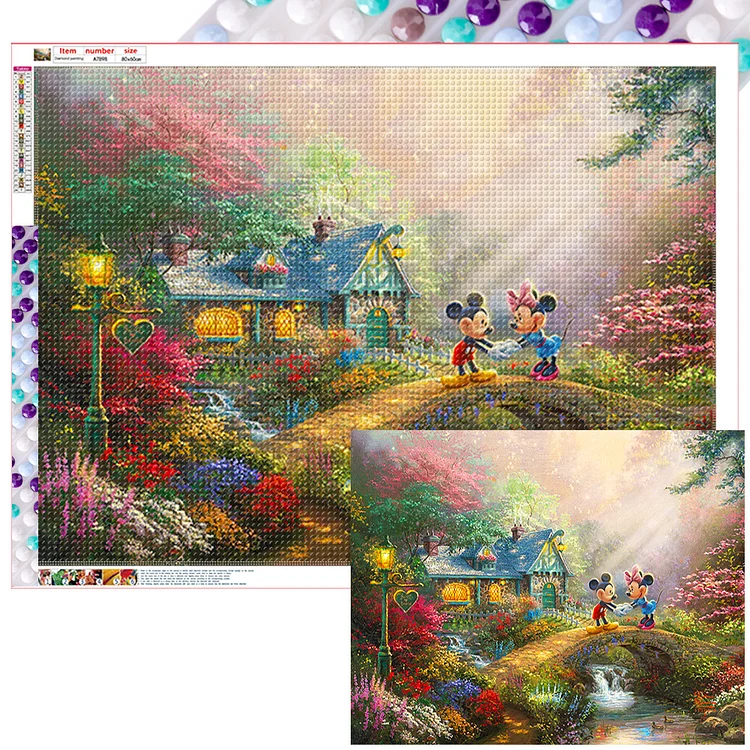 Dancing Mickey Mouse And Minnie Mouse 80*60CM(Canvas) Full Round Drill Diamond Painting gbfke