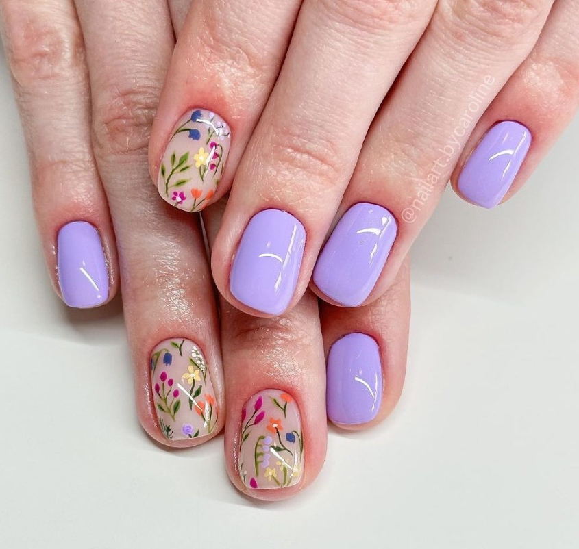 Pretty Spring Nails Ideas: Flower Nail Art Designs