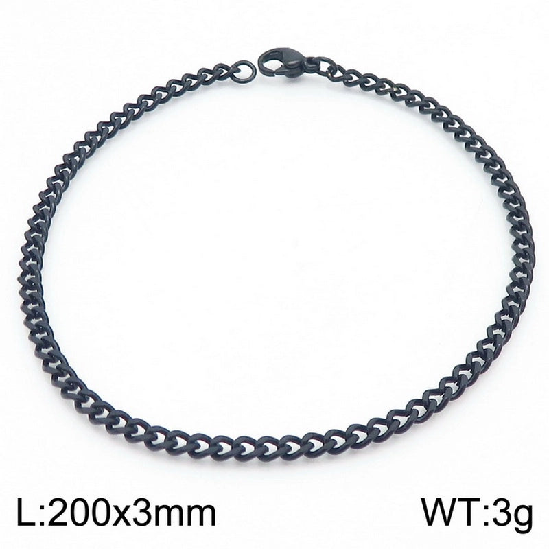 Stainless Steel Personality Fashion Trend Simple Two-Side Grinding Cuban Link Chain Bracelet Accessories