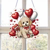 Valentine Day 2D Flat DIY Diamond Art Pendant Diamond Painting Craft Set (Puppy)